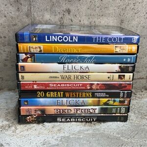 Horse Movie DVD Lot Seabiscuit War Horse Flicka Dreamer 10 Movies